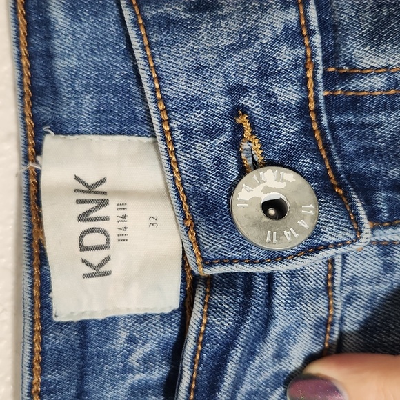 KDNK Ripped Skinny Ankle Zipper Jeans Unisex Sz 32 - Picture 8 of 17